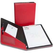 2K Premium Tasarım Kapaklı Sekreterlik Tablası Hediyelik Okul Ofis Çizim Sekreter Blok A4 Rainbow Vegan Clip Board 24x32 cm. KIRMIZI
