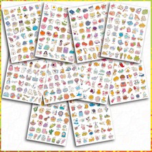Brf Store Isoprıme Sticker Seti 500 Adet Ingilizce Temalı Etiket, Günlük Ajanda ve Defterlere, Karikatür Konse