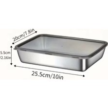 TKÇ Paslanmaz Çelik Fırın ve Saklama Kabı 25X20X5 cm Xml