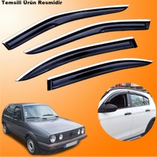 Caraks Vw Golf 2 Krom Cam Rüzgarlığı Abs Nikelajlı Krom Mügen Cam Rüzgarlığı Tüm Kasalara Uyumlu 4 Parça