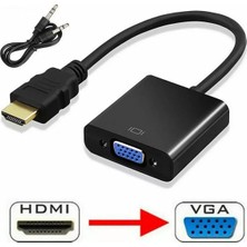 Concord HDMI To VGA Çevirici Dönüştürücü Adaptör + Ses Kablosu Destekli – Çipli Projeksiyon ve Monitör Uyumlu