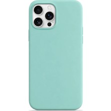 Velvoria iPhone 13 Pro Max Soft Touch Lansman Silikon Kılıf Su Yeşili
