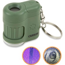 Brf Store Isoprıme Carson MM-280G Micromini™ Cep Mikroskobu Anahtarlık, Yeşil | Dahili Uv ve LED El Feneri ile