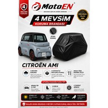Motoen Citroen Ami Micro Elektrikli Araba Brandası Siyah Oto Branda Su Geçirmez Dört Mevsim Uv Iki Katmanlı Dış Ortam Örtü