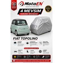 Motoen Fiat Topolino Micro Elektrikli Araba Brandası Gri Oto Branda Su Geçirmez Dört Mevsim Uv Iki Katmanlı Dış Ortam Örtü