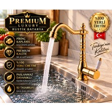 Yağız Su Armatürleri Premium Rustik Mutfak Eviye Bataryası Gold