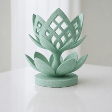 Brf Store Isoprıme Lotus Çiçeği Mumluk – 3D Baskı Dekoratif Tealight Mumluk-Mint
