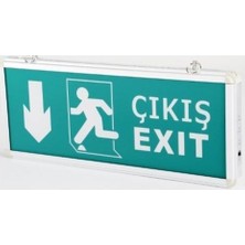 CATA EXIT ÇIKIŞ AŞAĞI (4 SAAT AKÜLÜ) 36x15x2 cm Ledli Acil Çıkış Levhası İç Mekan Kullanımı