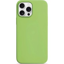 Velvoria iPhone 15 Pro Max Soft Touch Lansman Silikon Kılıf Açık Yeşil