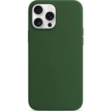 Velvoria iPhone 14 Pro Max Soft Touch Lansman Silikon Kılıf Koyu Yeşil