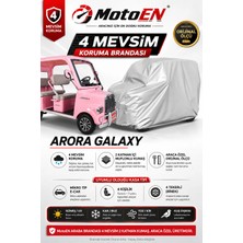 Motoen Arora Galaxy Elektrikli Araba Brandası Gri 4 Teker Motor Branda Su Geçirmez Dört Mevsim Uv Iki Katmanlı Dış Ortam Örtü