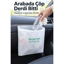 Evgereçlerim Araba Çöp Poşeti Su Geçirmez Yapışkanlı 20'li Paket