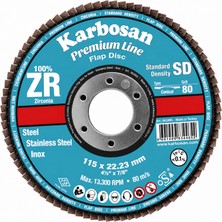 Karbosan 115X22.23 Premium Line Zr Sd Flap Disk Zımpara | 40-60-80 Kum