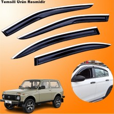 Caraks Lada Niva Krom Cam Rüzgarlığı Abs Nikelajlı Krom Mügen Cam Rüzgarlığı Tüm 4 Kapılara Uyumlu 4 Parça