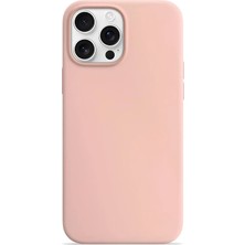 Velvoria iPhone 15 Pro Soft Touch Lansman Silikon Kılıf Kum Pembe
