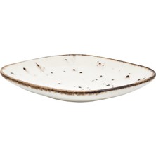 Zest Porselen Tulu Porcelain Mrt 19CM x 15CM Kayık Tabak -Paris Krem 2'li