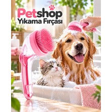 Najmaddin Tekn Şampuan Hazneli Silikon Pet Yıkama Fırçası Kedi ve Köpekler Için Pratik Banyo Tarağı