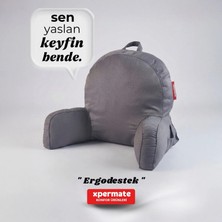 Xpermate Sırt Destek Yastığı, TV İzleme Yastığı, Bel Yastığı, Ergonomik Fermuarlı Yastık Ergo Destek Antrasit