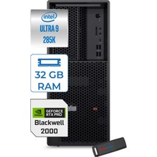 Lenovo Thinkstation P3 Tower Gen 2 Intel Core Ultra 9 285K 32GB Ddr5 512GB SSD 16GB Rtx Pro 2000 Blackwell Windows 11 Home Iş Istasyonu 830HT00B4TRWH01