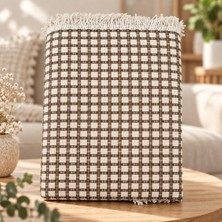 Mandaş Yeni Nesil Penyeli Buldan Pamuklu Kaymaz Koltuk Örtüsü (170X220) - Kreme Kahve