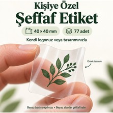 Kişiye Özel Kare Şeffaf Yırtılmaz Isim Marka Etiketi 40X40 mm 77 Adet