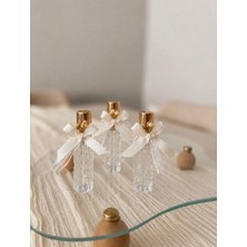 Nova Atelier Gold Kapaklı Kuru Çiçekli Cam Kolonya Şişesi | Söz Nişan Nikah Düğün Hediyeliği