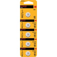 Kodak Ultra Lityum Para PIL-CR1620 Düğme Pil 5'li 3 V Kapasite ile Yüksek Performans Sağlayan Pil