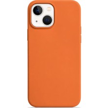 Velvoria iPhone 15 Soft Touch Lansman Silikon Kılıf Turuncu