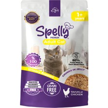 Spelly Yetişkin Kedi Yaş Maması Tavuklu 85 gr x 24 Adet