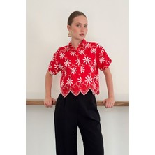 Very Moda Nakışlı Gömlek | D2858