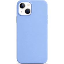 Velvoria iPhone 13 Soft Touch Lansman Silikon Kılıf Mavi