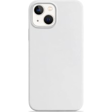 Velvoria iPhone 14 Soft Touch Lansman Silikon Kılıf Beyaz