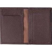 BloominBag Bloomcard Verta Chestnut Brown Hakiki Deri Dikey Kartlık