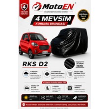 Motoen Rks D2 Elektrikli Micro Araba Brandası Siyah Oto Branda Su Geçirmez Dört Mevsim Uv Iki Katmanlı Dış Ortam Örtü