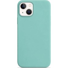 Velvoria iPhone 15 Plus Soft Touch Lansman Silikon Kılıf Su Yeşili