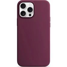 Velvoria iPhone 15 Pro Max Soft Touch Lansman Silikon Kılıf Bordo
