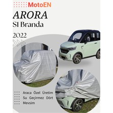 Motoen Arora S1 Elektrikli Araba Brandası Oto Branda Dört Mevsim Su Geçirmez Uv Iki Katmanlı Örtü Gri Renk