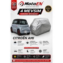 Motoen Citroen Ami Micro Elektrikli Araba Brandası Gri Oto Branda Su Geçirmez Dört Mevsim Uv Iki Katmanlı Dış Ortam Örtü