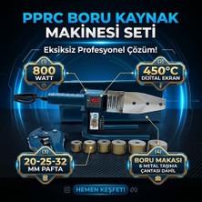 GVN PROTOOLS Dijital 800 Watt 450 Derece Pprc Boru Kaynak Makinesi | 20-25-32 Uçlu + Makaslı Set - Metal Taşıma Çantası