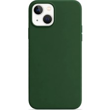 Velvoria iPhone 14 Plus Soft Touch Lansman Silikon Kılıf Koyu Yeşil