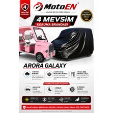 Motoen Arora Galaxy Nostalji Elektrikli Araba Brandası Siyah 4 Teker Motor Branda Su Geçirmez Uv Dört Mevsim Iki Katmanlı Dış Ortam Örtüsü