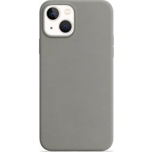 Velvoria iPhone 15 Soft Touch Lansman Silikon Kılıf Gri