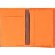 BloominBag Bloomcard Verta Burnt Orange Hakiki Deri Dikey Kartlık