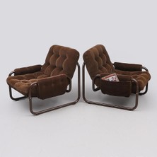 SCY Atlas Retro Lounge Tekli Koltuk Metal Ayaklı Yumuşak Oturum Berjer