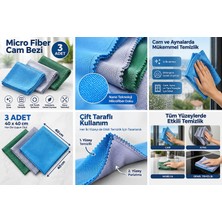 Akalın Mikrofiber Cam Bezi 3'lü Paket 40 X 40 cm