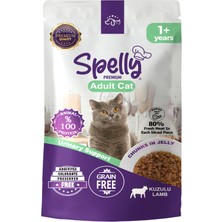Spelly Yetişkin Kedi Yaş Maması Kuzulu 85 gr x 24 Adet