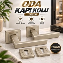Nzb Kum Beji Yale Dış Kapı Için Kapı Kolu Kare Rozetli Yale (1 Takım) Montaj Vidalı