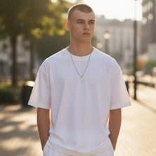 Hedea Gümüş Renk Paslanmaz Çelik Haç Uçlu Top Zincirli Unisex Kolye