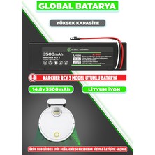 Global Batarya Karcher Rcv 3 Uyumlu Robot Süpürge Bataryası 14.8V 3500MAH Li-Ion Pil (Yüksek Kapasite)