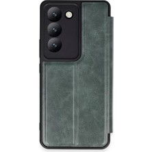 Aslanoğlu Store Vivo V30 Lite 4g Kılıf Flip Cover - Koyu Yeşil